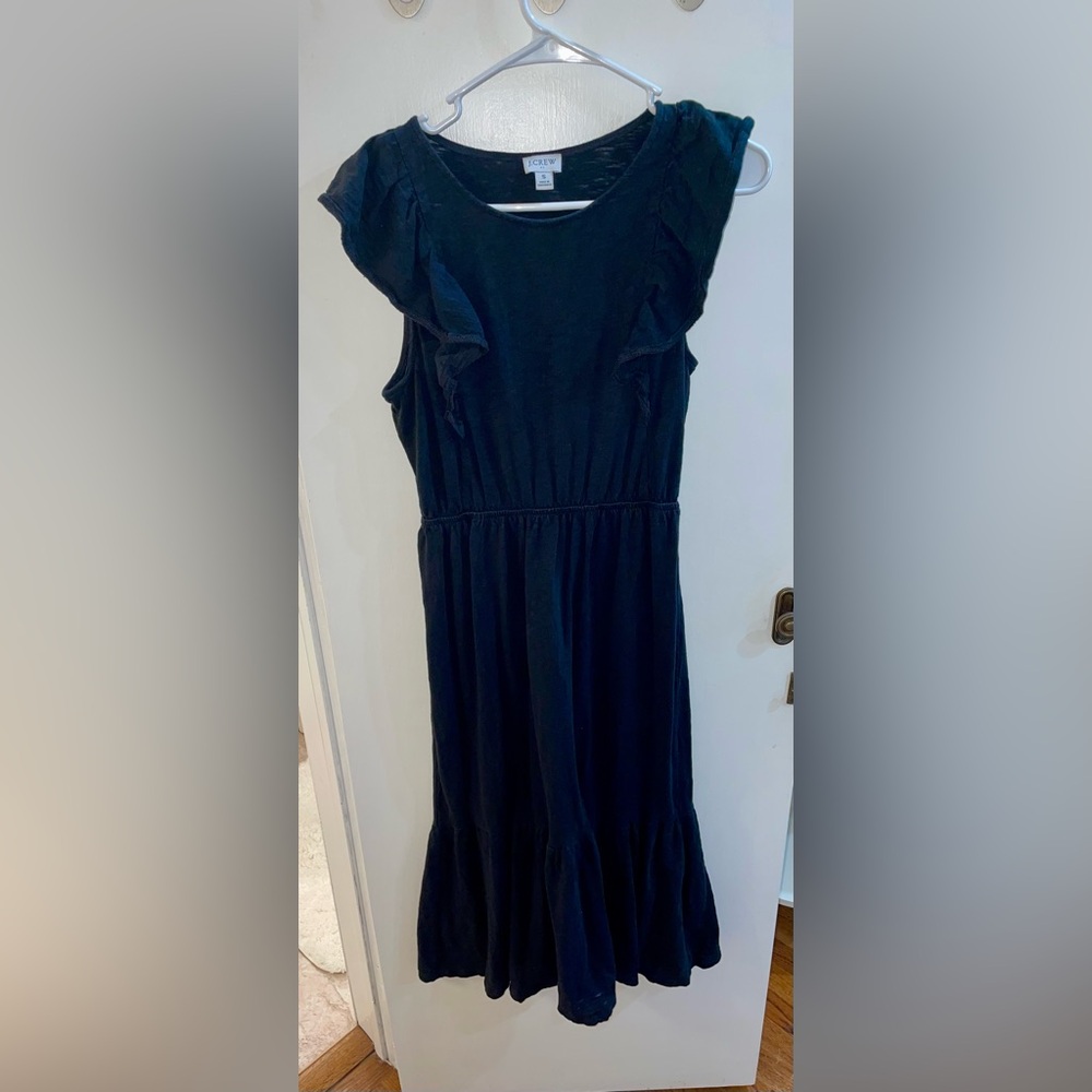 Black Ruffle Sleeve Maxi Dress
